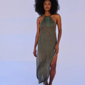 Vestido verde lurex