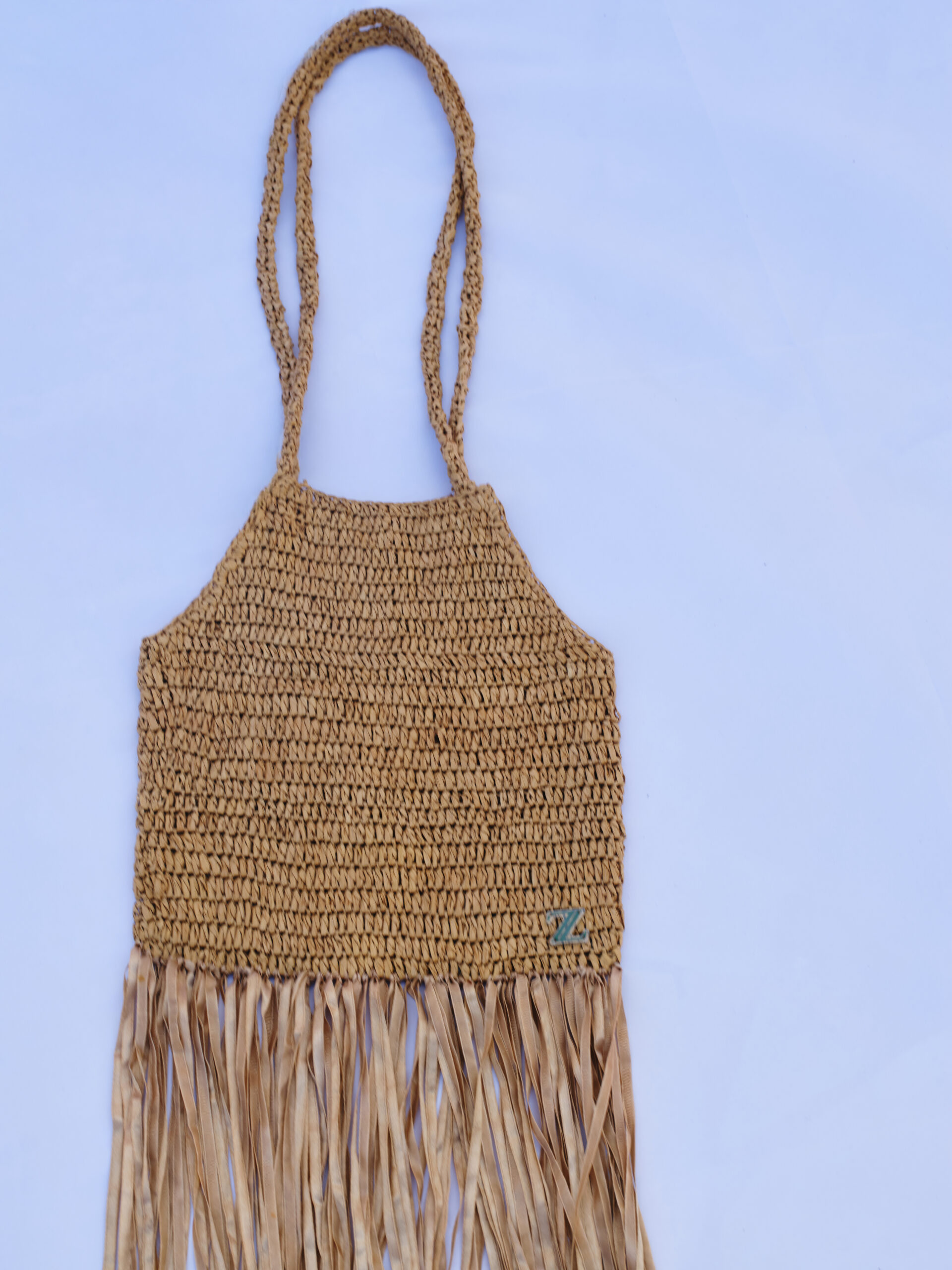 Bolso mimbre con flecos - Imagen 2